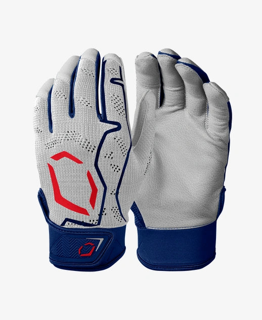 Evoshield Pro-Srz Batting Gloves - Team White / Navy / Scarlet