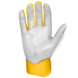 Bruce Bolt Premium Pro Chrome Series Yellow Batting Gloves